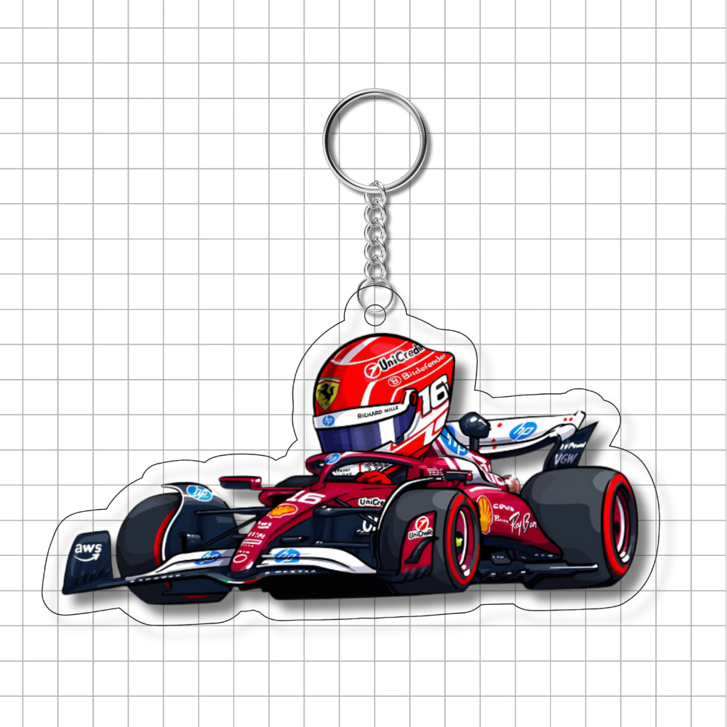 Keychain F1 Cartoon V2 Leclerc